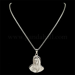 Virgin 201 Stainless Steel Pendant Necklaces for Men Women&nbsp;LS-NJEW-K283-17P