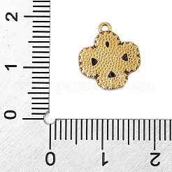 304ステンレススチールラインストーンペンダント  イオンプレーティング（ip）  18KGP本金メッキ  クローバー  ジェット  13.5x11.5x3mm  穴：1.2mm&nbsp;STAS-E547-06D-G