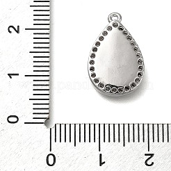 Rack Plating Brass Micro Pave Clear Cubic Zirconia Pendant Cabochon Settings&nbsp;KK-NH0001-16P