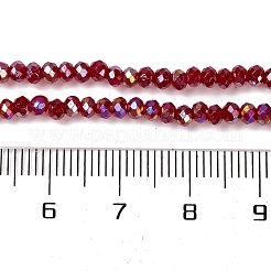 電気メッキガラスビーズ連売りを焼く  ABカラー  多面カット  ロンデル  暗赤色  4x3mm  穴：1mm  約105~110個/連  38~39cm&nbsp;X-DGLA-A039-J4mm-B19