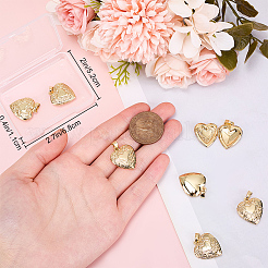 6Pcs Brass Locket Pendants&nbsp;KK-BBC0015-52