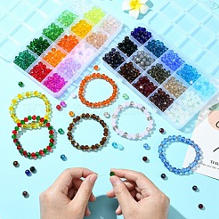 Rondelle Glass & Alloy Rhinestone Spacer Beads Jewelry Making Findings Kits&nbsp;DIY-YW0011-13