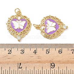 Brass Micro Pave Cubic Zirconia Pendants&nbsp;KK-P326-07G
