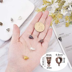 チベットスタイルの亜鉛合金チューブベイル  ループベイル  スカーフ保釈ビーズ  ミックスカラー  13.5x8x8.5mm  穴：2mmと6mm&nbsp;TIBE-PH0004-81