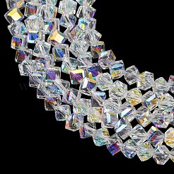 Electroplate Transparent Glass Beads Strands&nbsp;GL-CBA7A17-01A-15