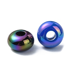 オペークアクリルヨーロピアンビーズ  ABカラー  大ホールビーズ付き  ミックスカラー  14x8mm  穴：5mm&nbsp;OACR-E033-19