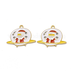 Christmas Theme Rack Plating Alloy Enamel Pendants&nbsp;PALLOY-O109-37LG