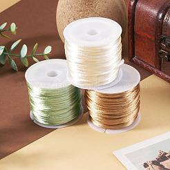 3 Rolls 3 Colors Nylon Satin Rattail Cords&nbsp;NWIR-TA0001-45C