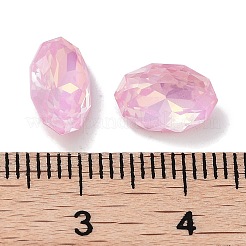 ガラスラインストーンカボション  ポイントバック＆バックメッキ  多面カット  オーバル  ライトローズ  10x6.5x3.5mm&nbsp;RGLA-G020-02C-508AM