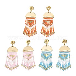 3 Pairs 3 Colors Brass Chandelier Earrings for Women&nbsp;EJEW-MZ00757
