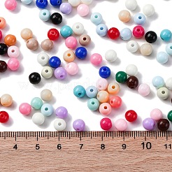 不透明なアクリルビーズ  ラウンド  カラフル  5~5.5x5.5~5.8x5.5~5.8mm  穴：1.5mm&nbsp;SACR-Q004-01H