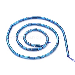 電気メッキガラスビーズセット  フルメッキ  コラム  ブルーメッキ  4.5~5x2.5mm  穴：0.8mm  約75個/連  14.17インチ（36cm）&nbsp;EGLA-K014-B-FP08