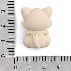 シリコンビーズ  猫の形  アンティークホワイト  28x20.5x16.5mm  穴：2mm&nbsp;SIL-S010-04C