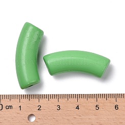 不透明なアクリルビーズ  カーブチューブ  ライムグリーン  34.5x13x11mm  穴：3.5mm&nbsp;X1-SACR-S677-065