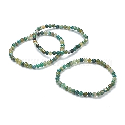 Natural Moss Agate Beaded Stretch Bracelets&nbsp;BJEW-D446-A-44