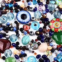 ミックススタイルのガラスペンダント/カボション/ビーズ  混合図形  ミックスカラー  1~30x1~30x1~15mm  穴：0.5~6mm&nbsp;FIND-Q083-03