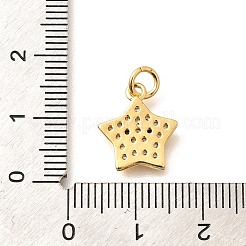 Brass Micro Pave Clear Cubic Zirconia Pendants&nbsp;KK-Q040-01K-G