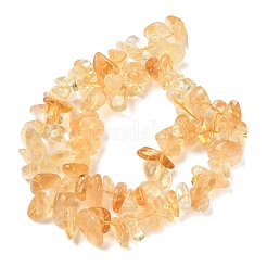 天然シトリン（加熱）ビーズ連売り  チップ  4.5~12mm  穴：0.8~1mm  14.80''~14.96''（37.6センチメートル）&nbsp;G-K400-A01-8x10