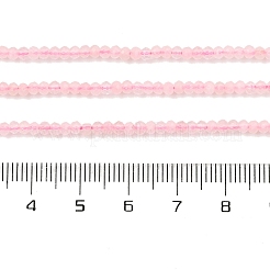 天然石ローズクォーツビーズ連売り  多面カット  ロンデル  3x2mm  穴：0.5mm  約189~191個/連  15.35''（39センチメートル）&nbsp;G-ONLY-T-B03-01A