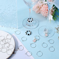 316サージカルステンレススチールワイングラスチャームリング300個  フープピアスパーツ  バスケットボールの妻のためのDIYの材料はピアスフープ  ステンレス鋼色  24x20x0.7mm  21ゲージ&nbsp;STAS-SC0007-19