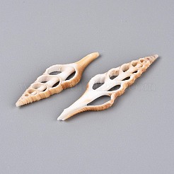 天然石シェルビッグサイズペンダントトップ  シェルスライスチャーム  ビスク  50~66x15~19.5x4~5mm  穴：5~6x8~11mm&nbsp;BSHE-T015-16