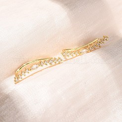 Brass Micro Pave Cubic Zirconia Stud Crawler Earrings&nbsp;KK-CBAA351-01G