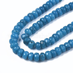 Faceted Rondelle Dyed Natural White Jade Bead Strands&nbsp;G-R343-6x8-02