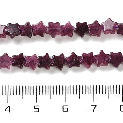 天然石ホワイトジェイドビーズ連売り  染め  スター  パープル  6x6x2.5mm  穴：0.7mm  約71~73個/連  14.37''~14.96''（36.5~38センチメートル）&nbsp;G-G085-B54-02