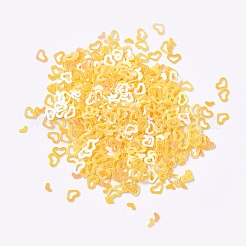 オーナメントアクセサリープラスチック製スパンコール/スパンコールビーズ  ハート  きいろ  3x4x0.1mm  約225000個/ポンド&nbsp;PVC-G001-02C