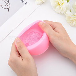 3Dの女の子の顔のフォンダン型キットをDIY  木製のクラフトスティック入り  プラスチックピペット  ラテックス指サック  プラスチック計量カップ  プラスチックスプーン  ショッキングピンク  80x36mm  内径：65mm  1 PC&nbsp;DIY-OC0003-47