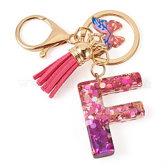 Alloy Resin Butterfly Keychains&nbsp;KEYC-TADJ0002-02G-F