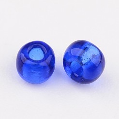 12/0 ガラスシードビーズ  トランスペアレント  ラウンド  ブルー  2mm  穴：1mm  約3100個/50g&nbsp;X-SEED-A004-2mm-8