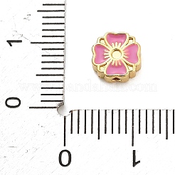 Flower Brass Enamel Bead Rhinestone Settings&nbsp;KK-H527-01G-03