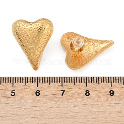 女性用304ステンレススチールスタッドピアス  ハート  18KGP本金メッキ  21.5x17mm&nbsp;EJEW-M095-01G