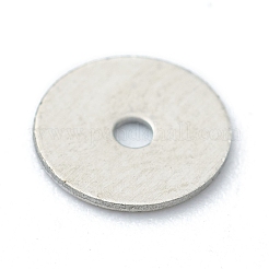 変色しない304ステンレススチールスペーサービーズ  ディスク  ステンレス鋼色  6x0.3mm  穴：1mm&nbsp;LS-STAS-H149-37P