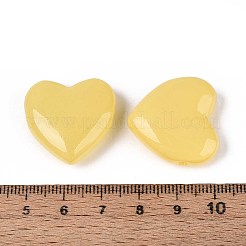 染色・加熱された模造翡翠ガラスビーズ  ハート  ゴールド  24x24.5x9~9.5mm  穴：1.6mm&nbsp;GLAA-T023-44C