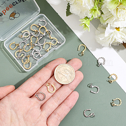 30個2色304ステンレススチールチャーム  馬蹄  ゴールデン·ステンレス鋼色  13x10x1mm  穴：3mm  15個/カラー&nbsp;STAS-BBC0010-14B