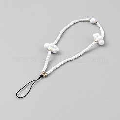 アクリル携帯ストラップ  ナイロンコード付き  雲  ホワイト  222mm&nbsp;HJEW-WH0001-28B