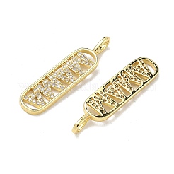 Mother's Day Brass Micro Pave Cubic Zirconia Pendants&nbsp;KK-D235-05G