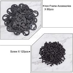 鉄製フレームアクセサリー60セット  ネジ付き  ゴールドカラー  23x0.4mm&nbsp;FIND-FH0003-18