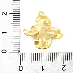 真鍮舗装クリアキュービックジルコニアペンダント  花  18KGP本金メッキ  20x19x4mm  穴：1mm&nbsp;LS-KK-Z051-02G-02