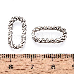 304ステンレススチールクイックリンクコネクター  ねじれた楕円形のリング  変色しない  ステンレス鋼色  17.5x9.1x2.5mm&nbsp;STAS-T064-88P