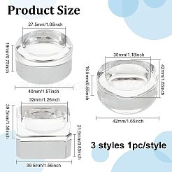 3Pcs 3 Style Glass Crystal Sphere Display Stand&nbsp;DJEW-FG0001-29