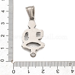 304ステンレススチールコネクタチャーム  スカルリンク  アンティークシルバー  32x16x3mm  穴：9x4mmと2mm&nbsp;STAS-A112-04AS