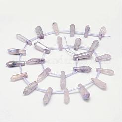 天然結晶尖ったビーズ連売り  染め  弾丸  15~22x5~11x5~11mm  穴：2mm&nbsp;G-G940-02
