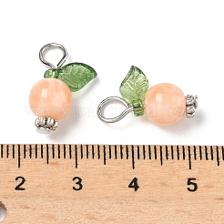 アクリルパーツ  鉄製平頭ピン付き  フルーツのチャーム  オレンジ  15x11.5x7.5mm  穴：2mm&nbsp;PALLOY-JF02614-04