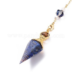 Resin Hexagonal Pointed Dowsing Pendulums(Brass Finding and Gemstone Inside)&nbsp;G-L521-A06