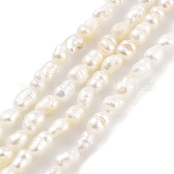 天然ケシ真珠養殖淡水真珠ビーズ連売り  バロック真珠  グレード3 A  ライス  雪  2~2.5mm  穴：3mm  約55個/連  7.09''（18センチメートル）&nbsp;PEAR-P062-21