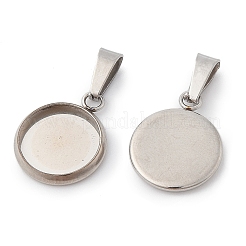 304 Stainless Steel Pendant Cabochon Settings&nbsp;STAS-I328-01C-P