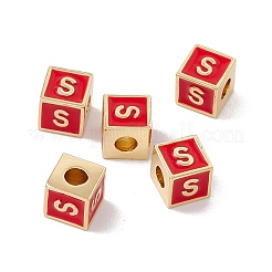 Rack Plating Brass Enamel Beads&nbsp;KK-B060-04G-03S